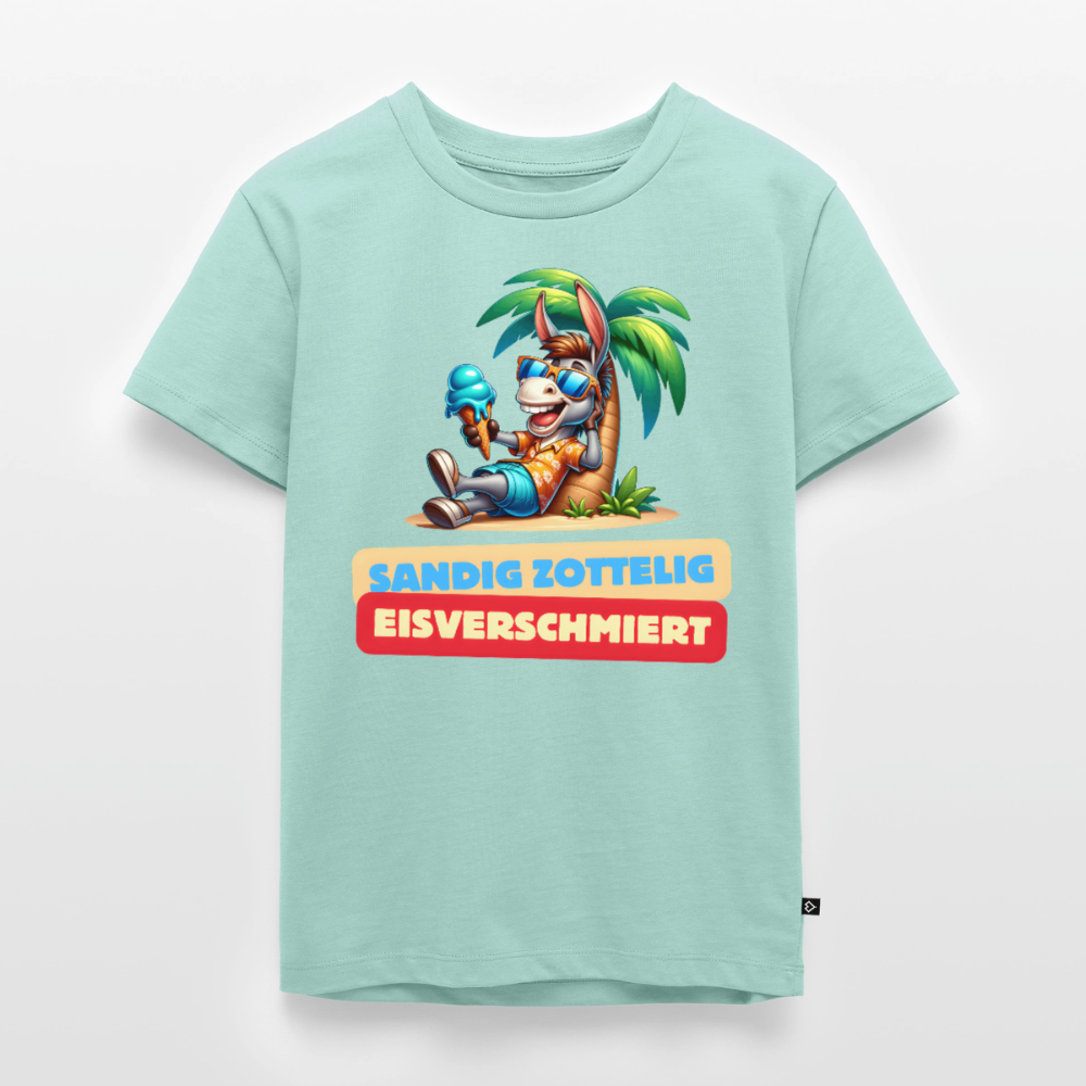 Sandig Zottelig Eisverschmiert - Kinder Camping T-Shirt - Mint 