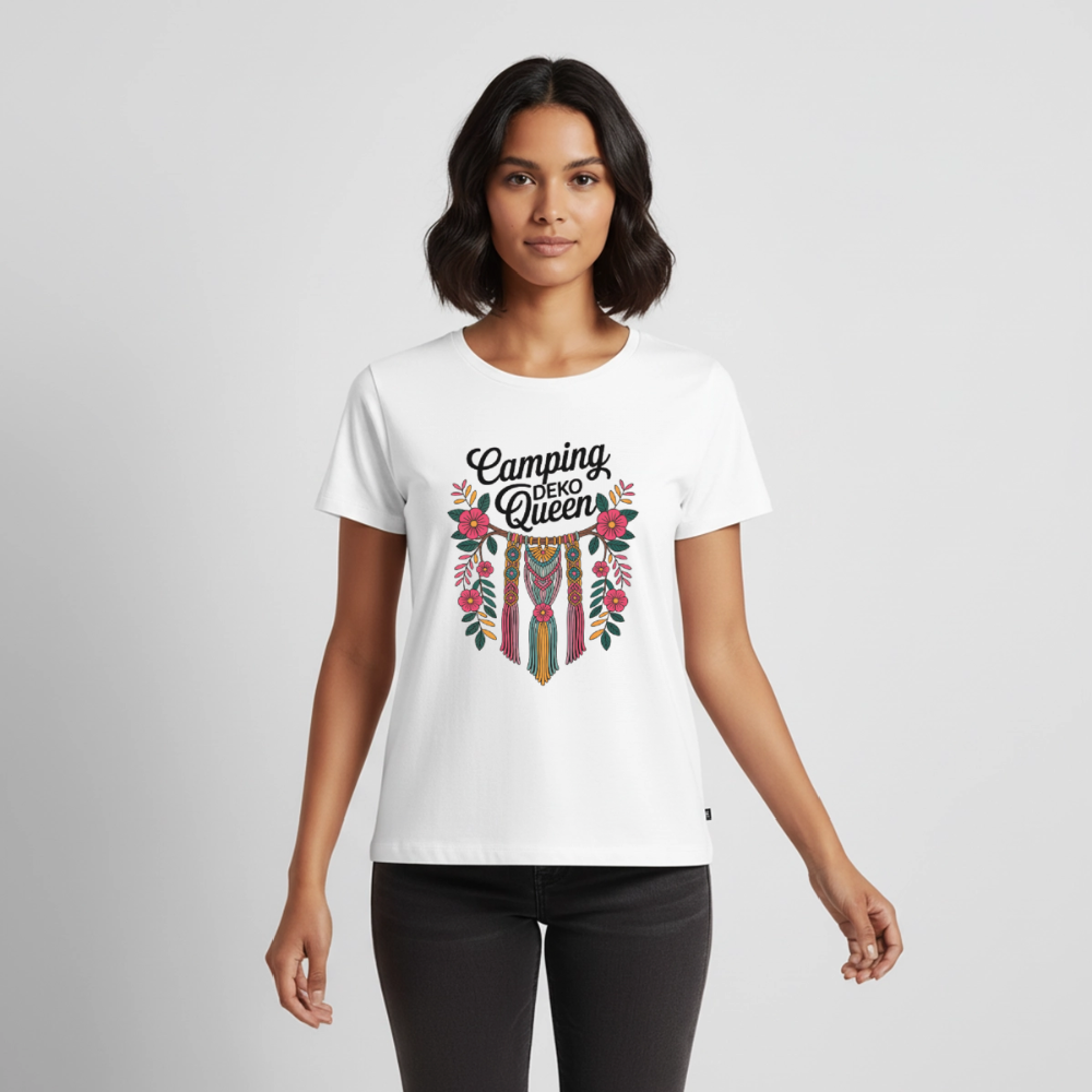Camping Deko Queen - Damen Camping T-Shirt - Weiß