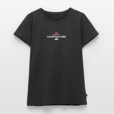 Wohnwagen Campingliebe - Damen Camping T-Shirt - Anthrazit meliert