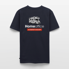 Wohnmobil Homeoffice - Herren Camping T-Shirt - Rückendruck - Navy