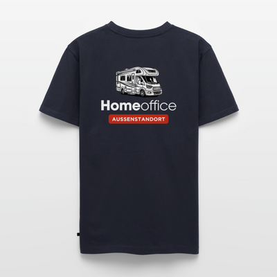 Wohnmobil Homeoffice - Herren Camping T-Shirt - Rückendruck - Navy