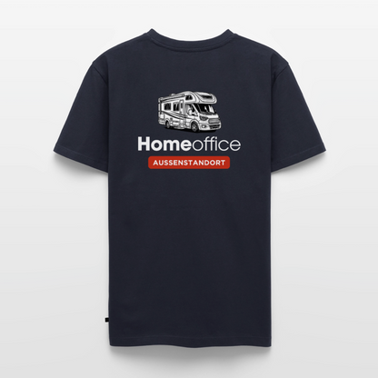 Wohnmobil Homeoffice - Herren Camping T-Shirt - Rückendruck - Navy