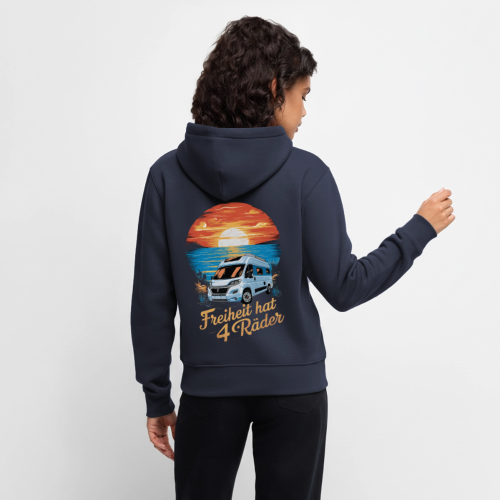 SPOD - Freiheit hat 4 Räder - Damen Camping Hoodie - Vanlife - Navy
