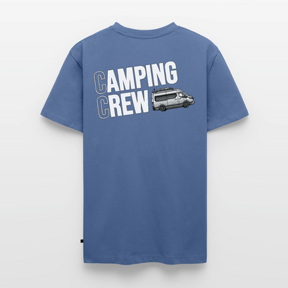 Vanlife Camping Crew - Herren Camping T-Shirt - Rückendruck - Taubenblau