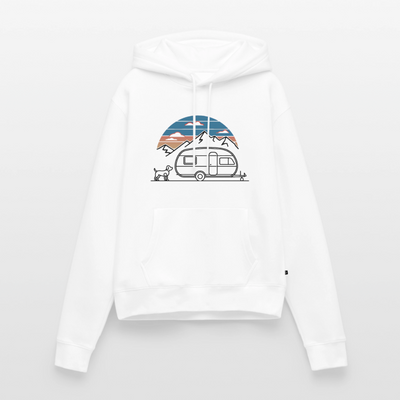 SPOD - Wohnwagen mit Hund - Damen Camping Hoodie - Weiß