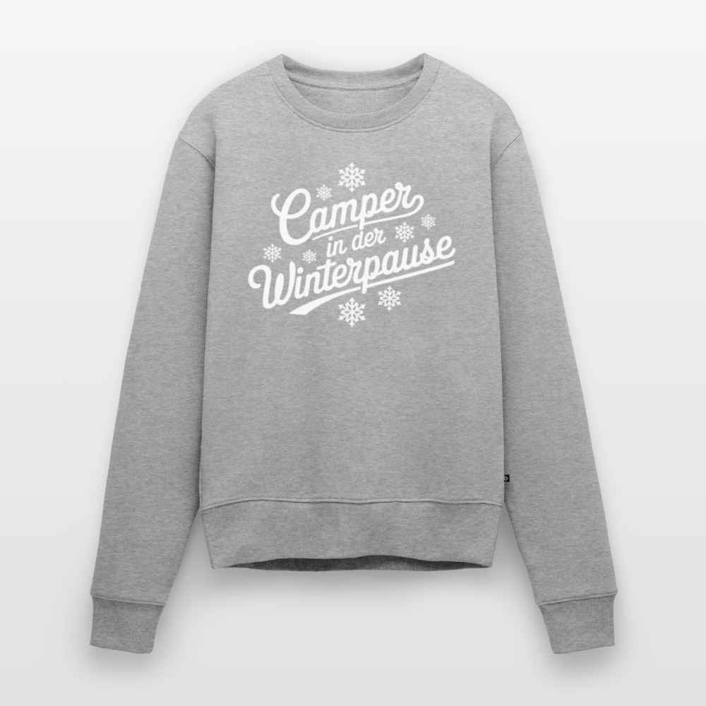 Camper im Winter - Damen Camping Sweatshirt - Grau meliert