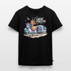 Camping Prinzessin - Kinder Camping T-Shirt - Schwarz