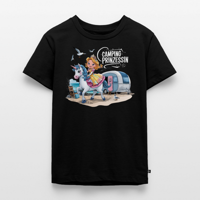 Camping Prinzessin - Kinder Camping T-Shirt - Schwarz