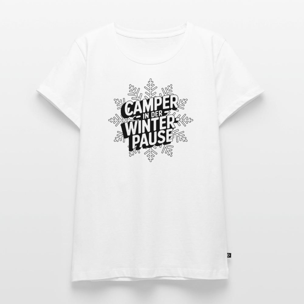 Camper in Winterpause - Damen Camping T-Shirt - Weiß