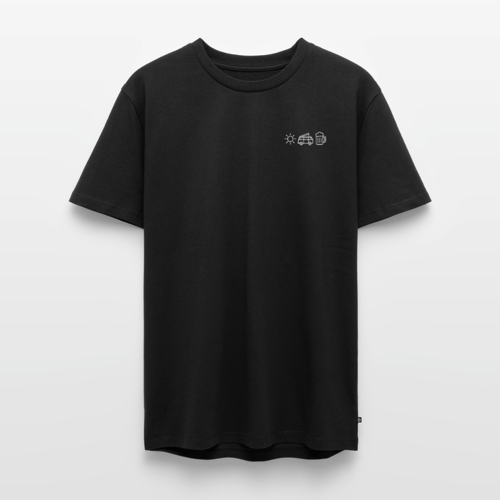 Sonne Bulli Bier - Herren Camping T-Shirt - Schwarz