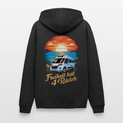 Freiheit hat 4 Räder - Herren Camping Hoodie - Vanlife - Anthrazit meliert