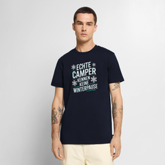 Camper ohne Winterpause - Herren Camping T-Shirt - Navy