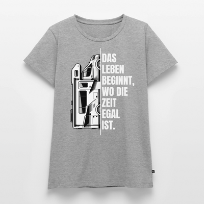 Camping ist Zeitlos - Damen Camping T-Shirt - Wohnmobil - Grau meliert