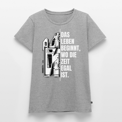 Camping ist Zeitlos - Damen Camping T-Shirt - Wohnmobil - Grau meliert