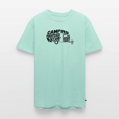 Camping Typografie - Wohnwagen - Herren Camping T-Shirt - Mint 