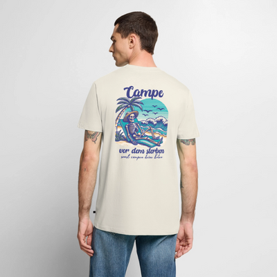 Campe Jetzt - Herren Camping T-Shirt - Naturweiß