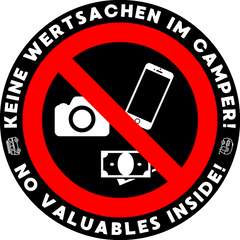 Warnaufkleber - Keine Wertsachen im Camper - LazyDonkeyDesign 