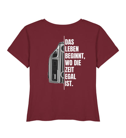Camping ist Zeitlos - Damen Organic T-Shirt - Vanlife - Rückenmotiv - LazyDonkeyDesign 
