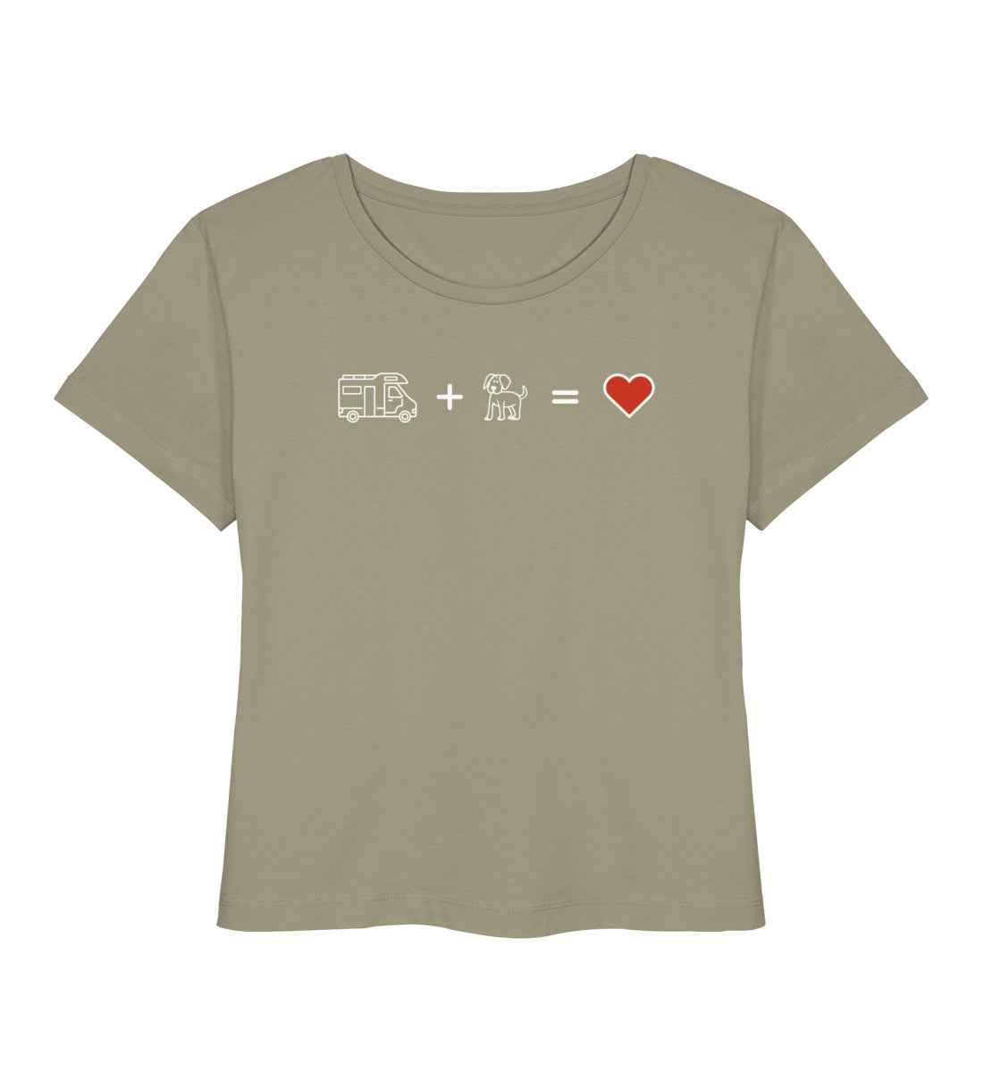 Camping + Hund - Damen Organic T-Shirt - Wohnmobil - LazyDonkeyDesign 