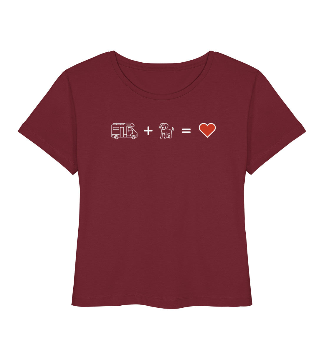 Camping + Hund - Damen Organic T-Shirt - Wohnmobil - LazyDonkeyDesign 