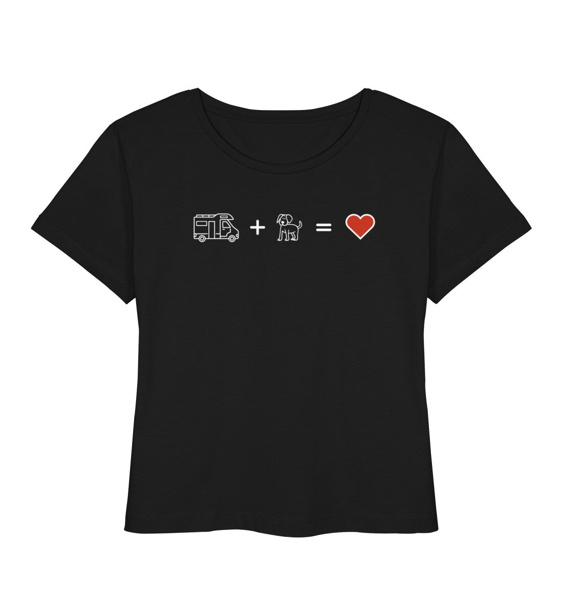 Camping + Hund - Damen Organic T-Shirt - Wohnmobil - LazyDonkeyDesign 