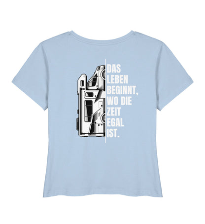Camping ist Zeitlos - Damen Organic Shirt - Wohnmobil - Rückenmotiv - LazyDonkeyDesign 