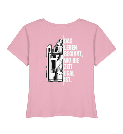 Camping ist Zeitlos - Damen Organic Shirt - Wohnmobil - Rückenmotiv - LazyDonkeyDesign 