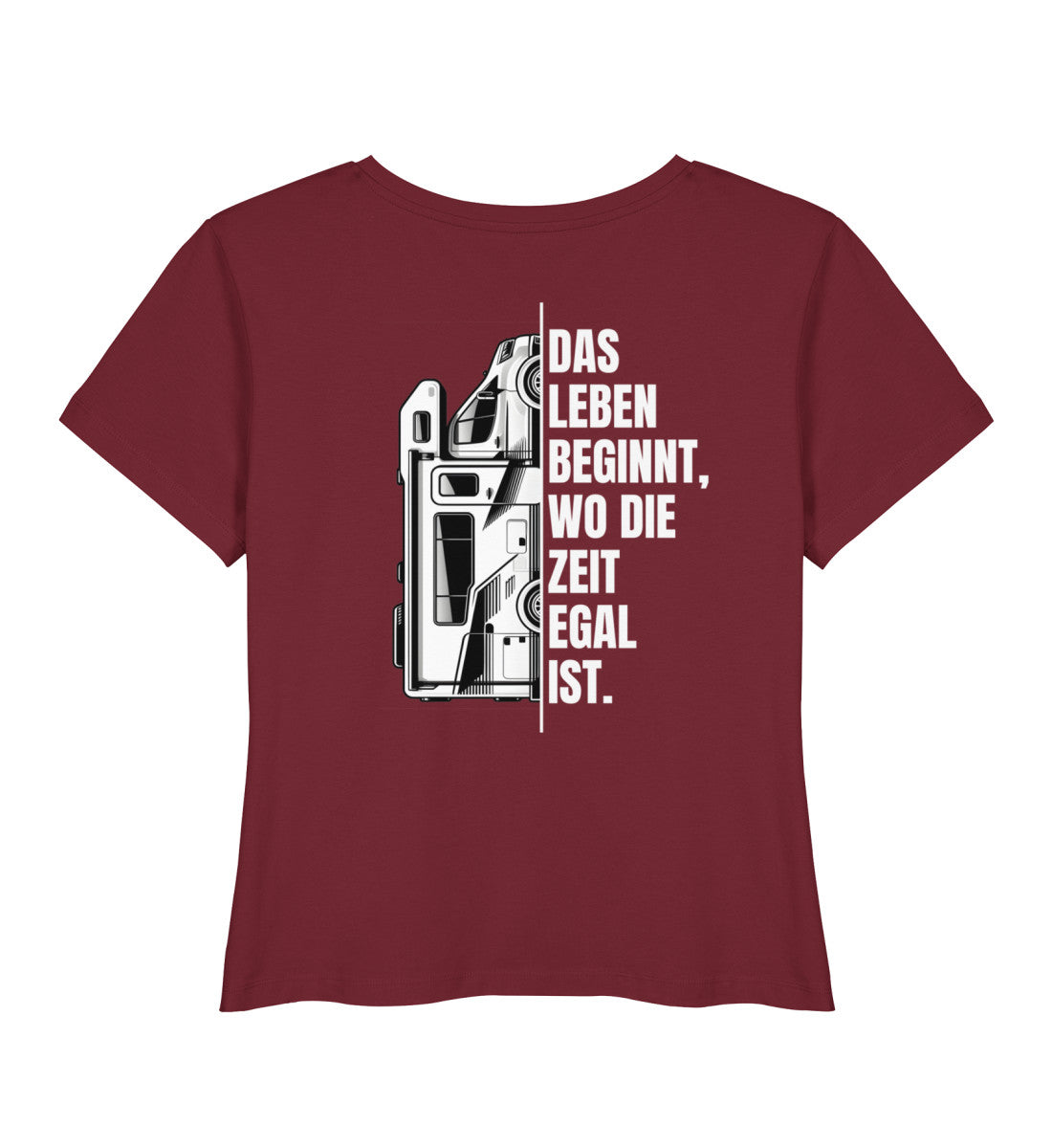 Camping ist Zeitlos - Damen Organic Shirt - Wohnmobil - Rückenmotiv - LazyDonkeyDesign 