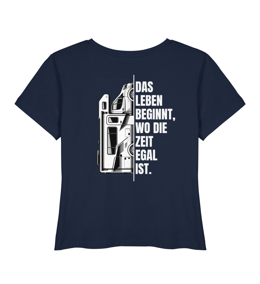 Camping ist Zeitlos - Damen Organic Shirt - Wohnmobil - Rückenmotiv - LazyDonkeyDesign 