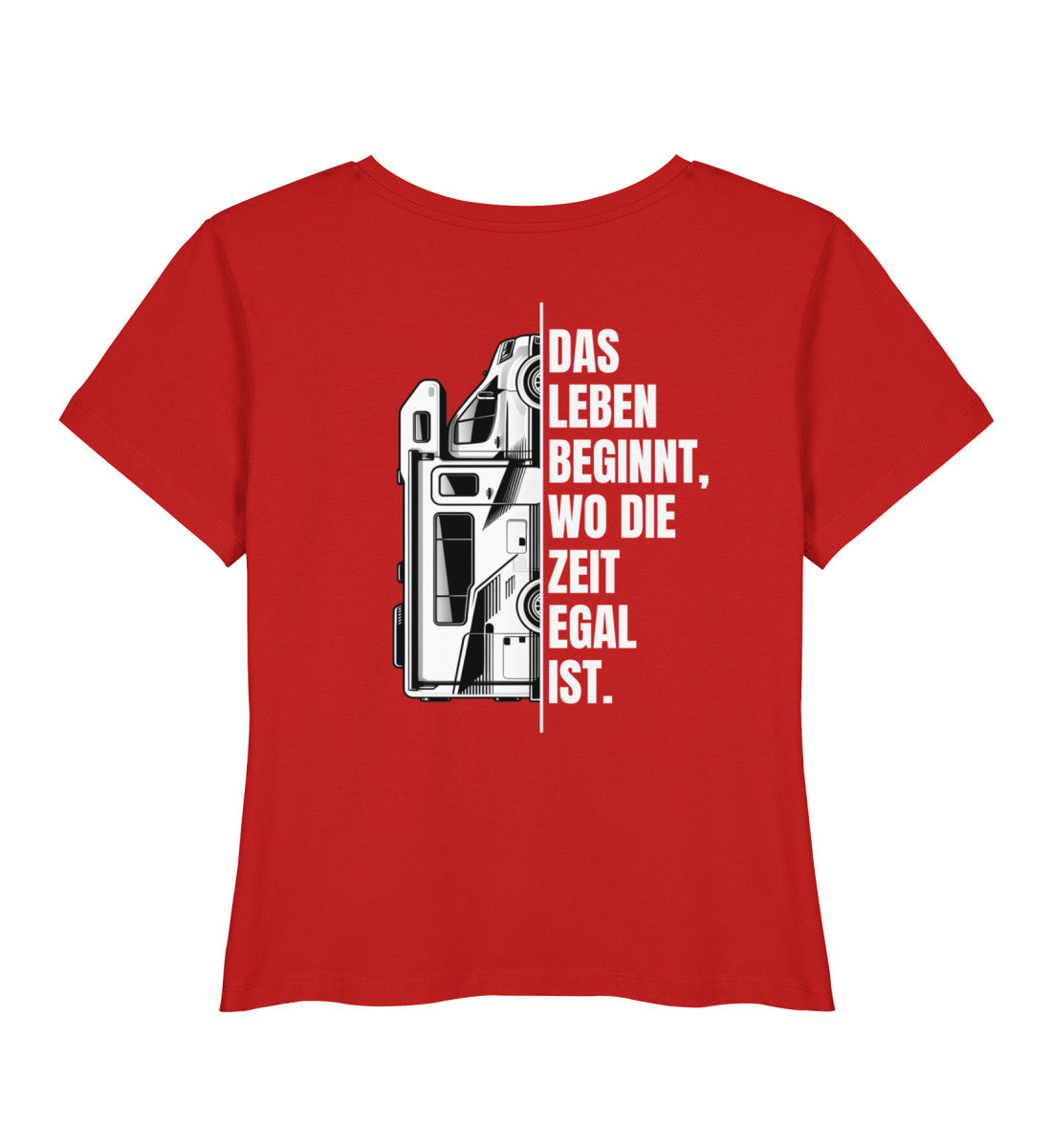 Camping ist Zeitlos - Damen Organic Shirt - Wohnmobil - Rückenmotiv - LazyDonkeyDesign 