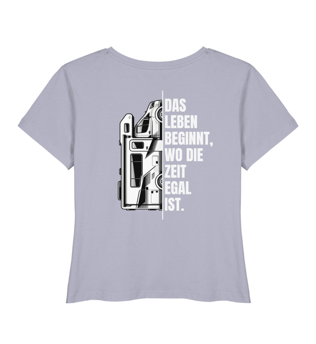Camping ist Zeitlos - Damen Organic Shirt - Wohnmobil - Rückenmotiv - LazyDonkeyDesign 