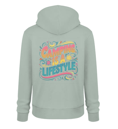 Camping is Lifestyle - Damen Organic Hoodie - LazyDonkeyDesign 