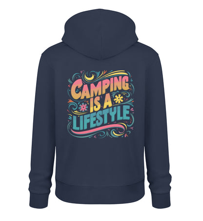Camping is Lifestyle - Damen Organic Hoodie - LazyDonkeyDesign 