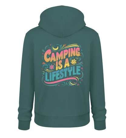 Camping is Lifestyle - Damen Organic Hoodie - LazyDonkeyDesign 