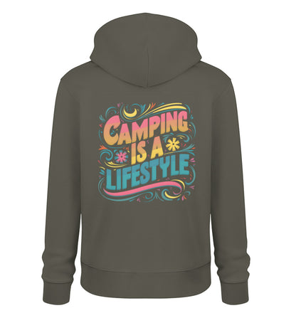 Camping is Lifestyle - Damen Organic Hoodie - LazyDonkeyDesign 
