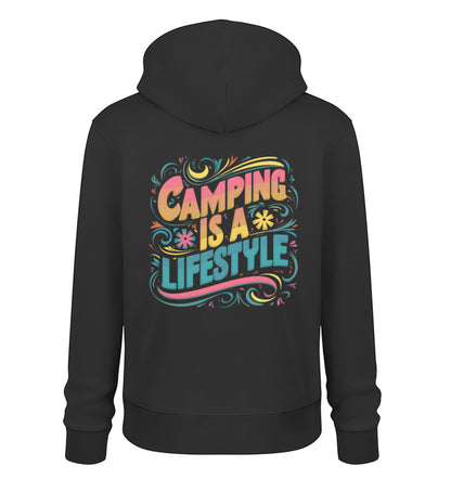 Camping is Lifestyle - Damen Organic Hoodie - LazyDonkeyDesign 