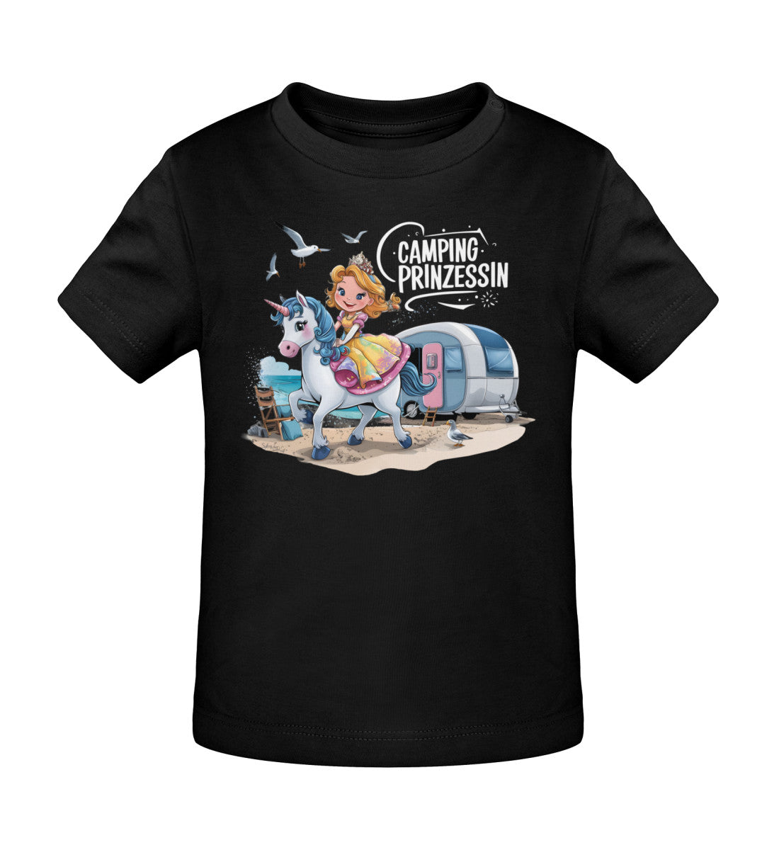Camping Prinzessin - Baby Organic Shirt - LazyDonkeyDesign 
