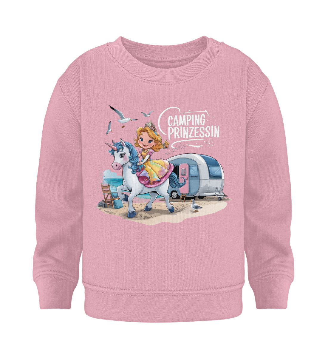 Camping Prinzessin - Baby Organic Sweatshirt - LazyDonkeyDesign 