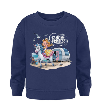 Camping Prinzessin - Baby Organic Sweatshirt - LazyDonkeyDesign 