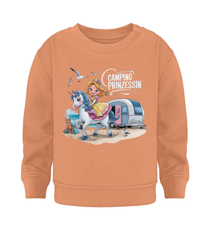 Camping Prinzessin - Baby Organic Sweatshirt - LazyDonkeyDesign 