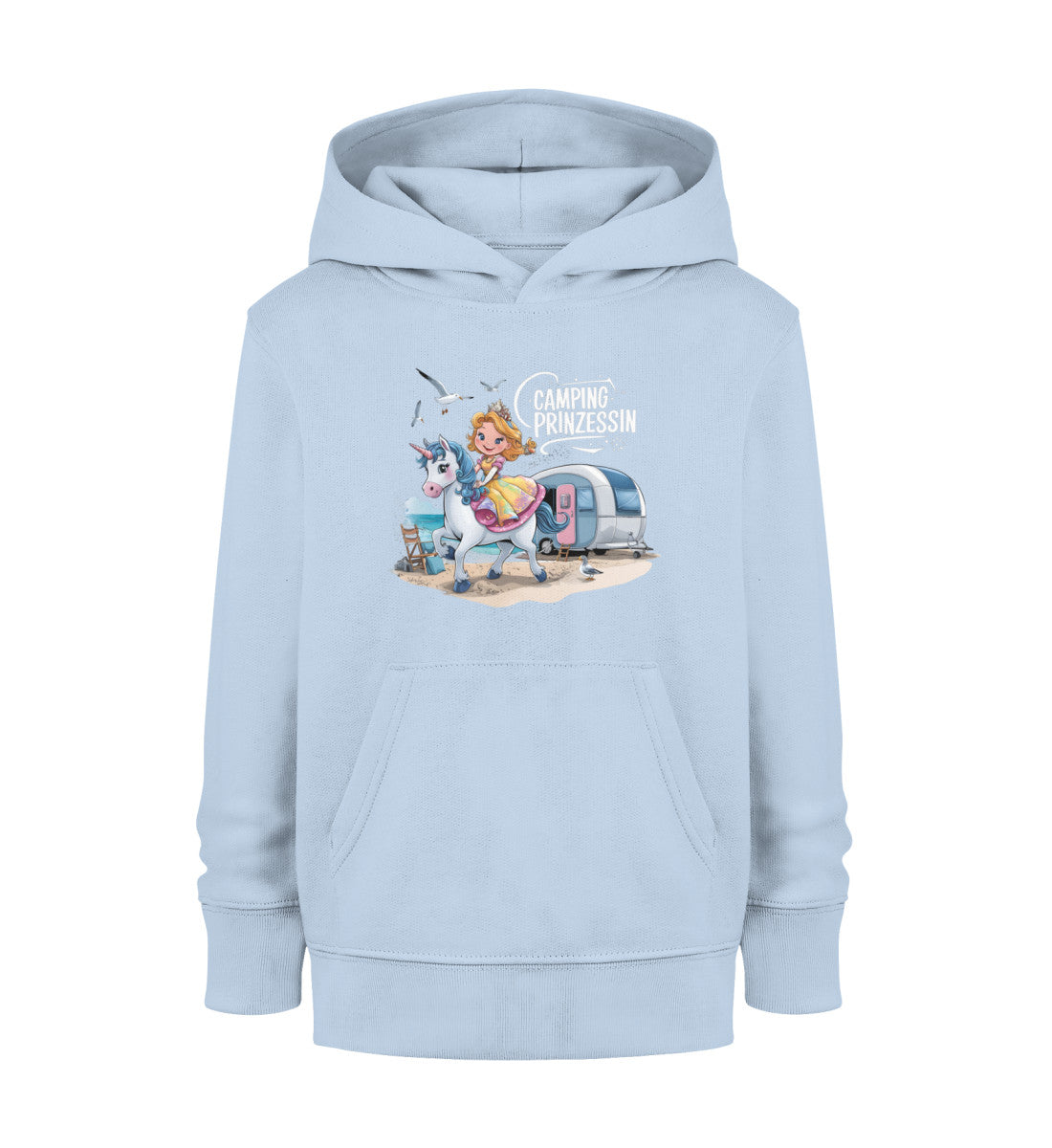 Camping Prinzessin - Kinder Organic Hoodie - LazyDonkeyDesign 