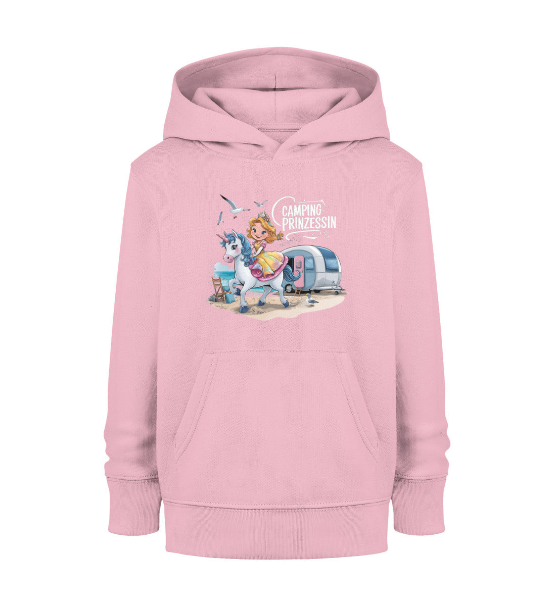 Camping Prinzessin - Kinder Organic Hoodie - LazyDonkeyDesign 