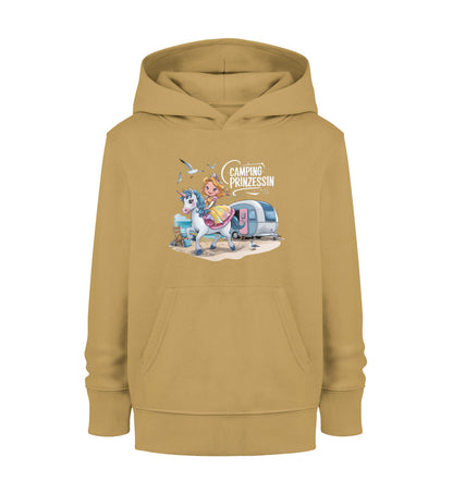 Camping Prinzessin - Kinder Organic Hoodie - LazyDonkeyDesign 