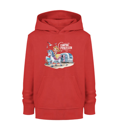 Camping Prinzessin - Kinder Organic Hoodie - LazyDonkeyDesign 