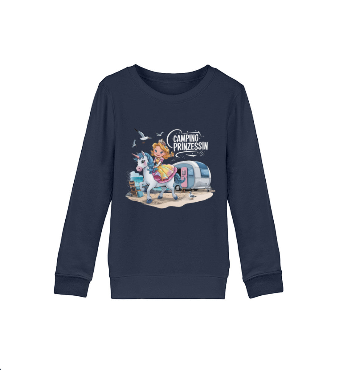 Camping Prinzessin - Kinder Organic Sweatshirt - LazyDonkeyDesign 