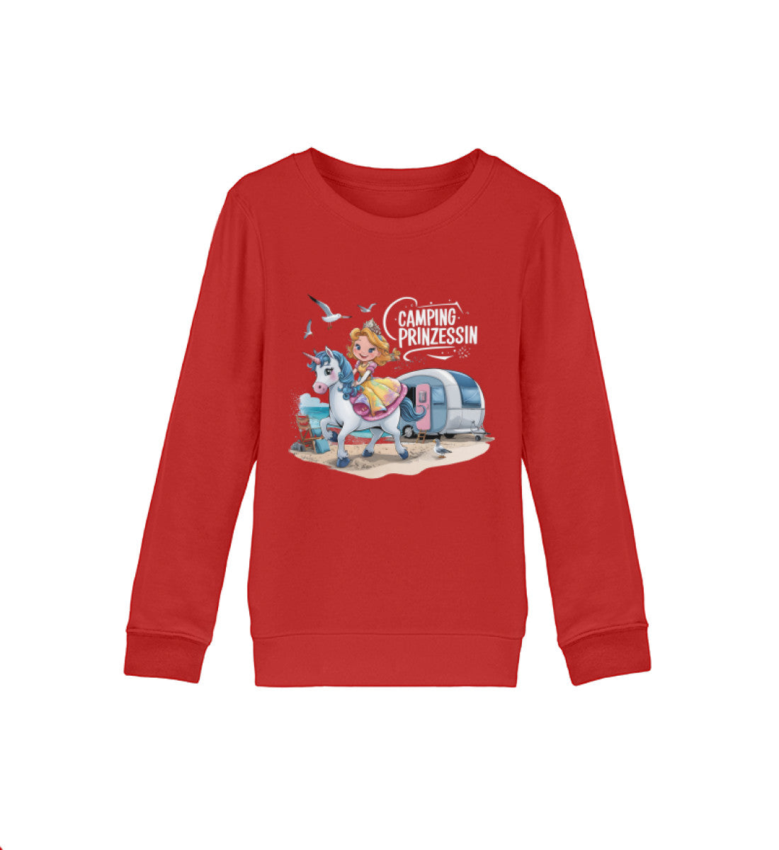Camping Prinzessin - Kinder Organic Sweatshirt - LazyDonkeyDesign 