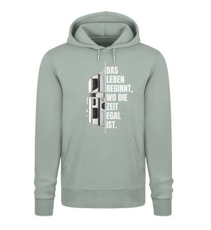 Camping ist Zeitlos - Herren Organic Hoodie - Wohnwagen - LazyDonkeyDesign 