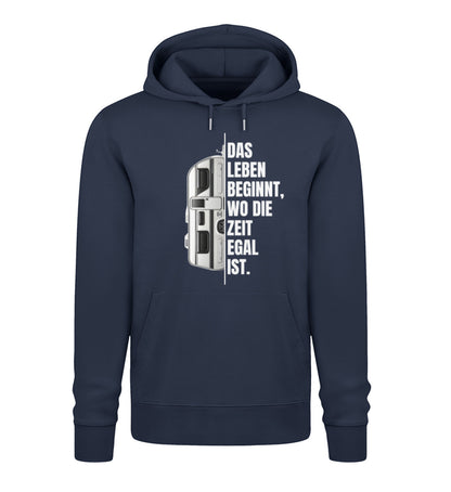 Camping ist Zeitlos - Herren Organic Hoodie - Wohnwagen - LazyDonkeyDesign 