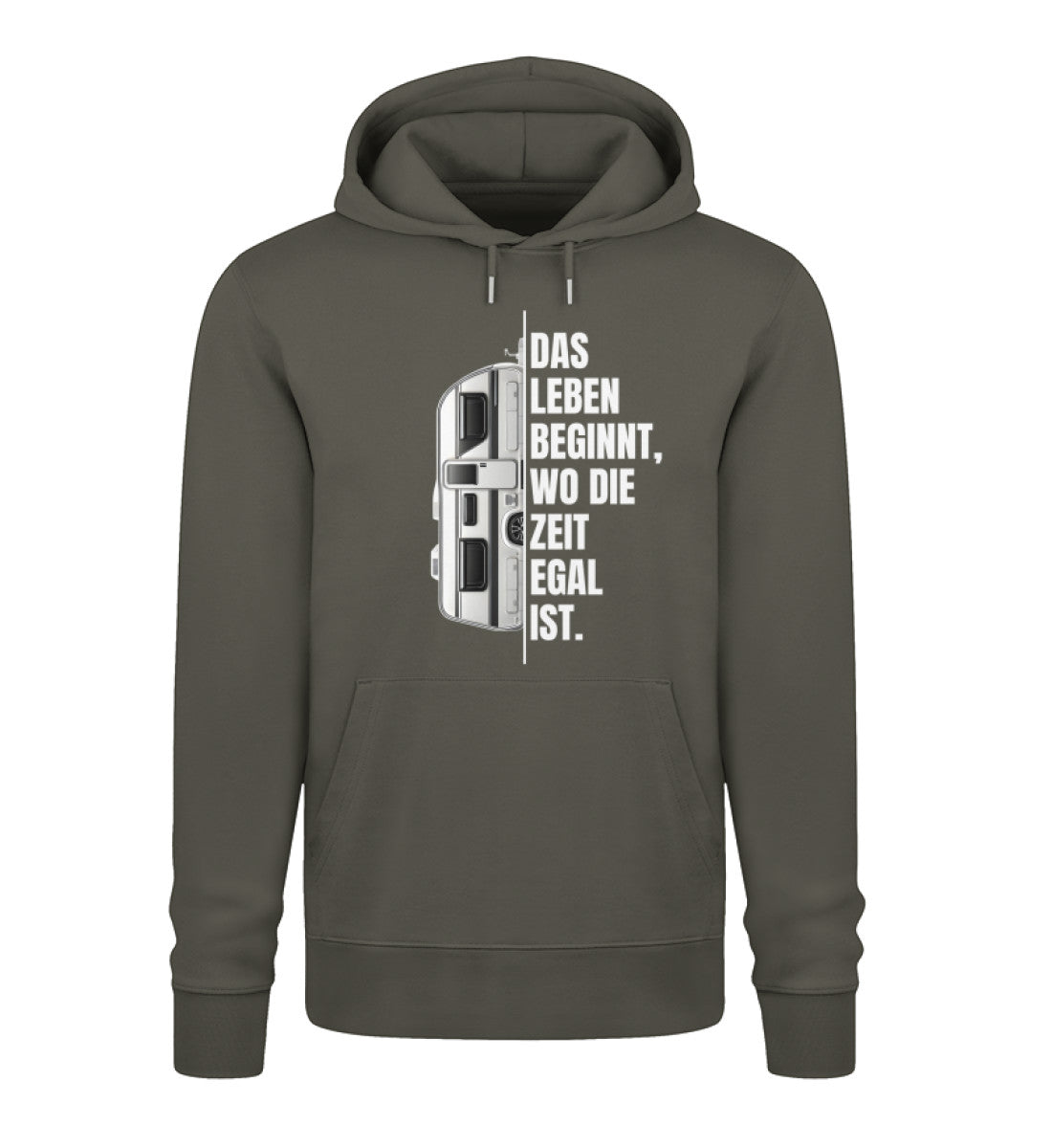 Camping ist Zeitlos - Herren Organic Hoodie - Wohnwagen - LazyDonkeyDesign 