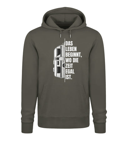 Camping ist Zeitlos - Herren Organic Hoodie - Wohnwagen - LazyDonkeyDesign 